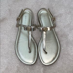 BCBGeneration metallic gold flat casual sandals